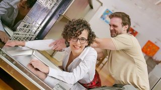 Hot Nerdy Milf Gets Stuck In The Dishwasher